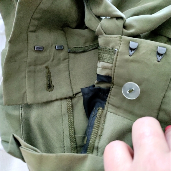 Express high rise green sashed ankle pant size 00 - Picture 3 of 5